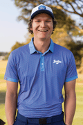 BooYaa Premium Golf Polo – Pink & Blue Geometric