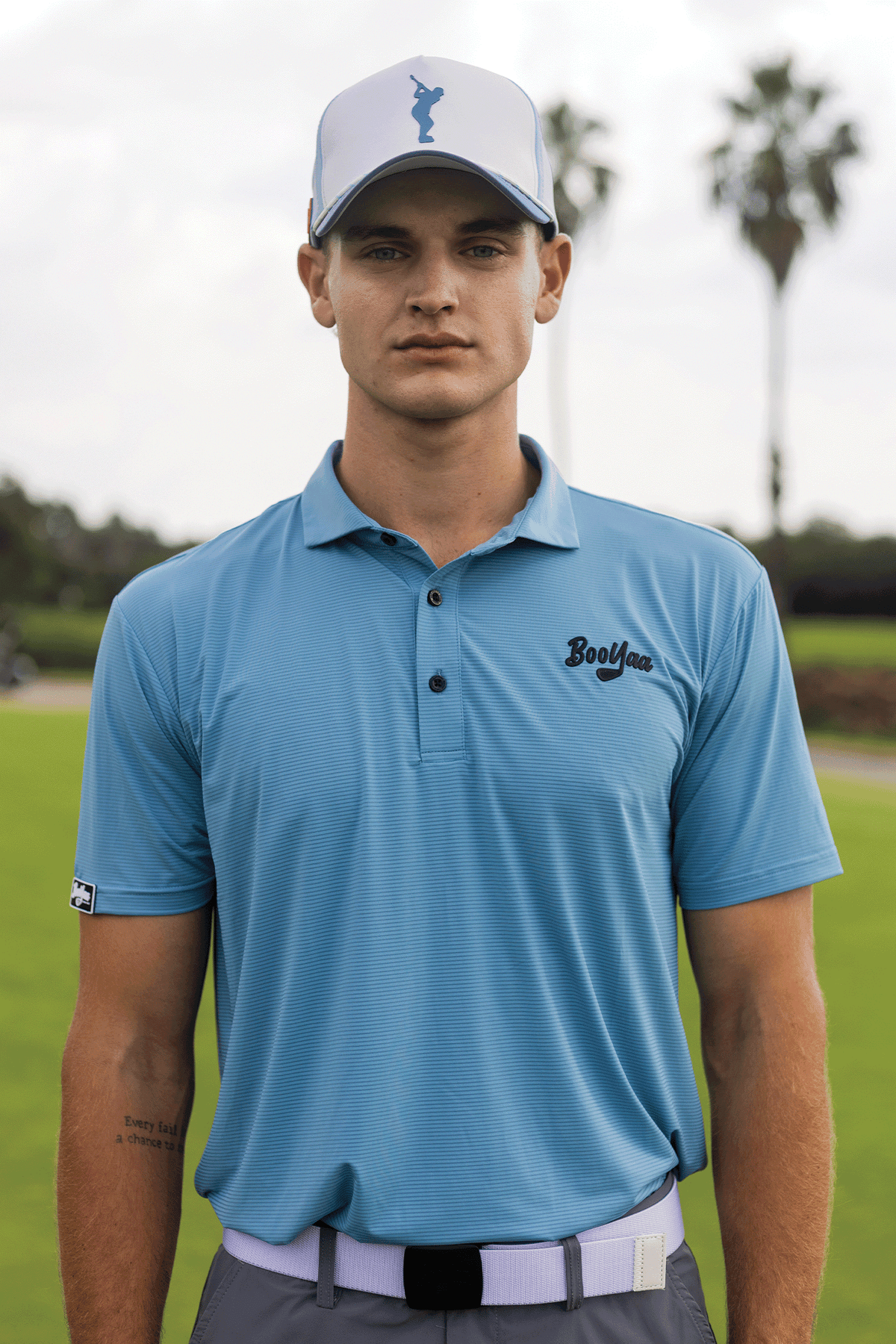 BooYaa Vintage Golf Polo – Pinehurst Light Blue