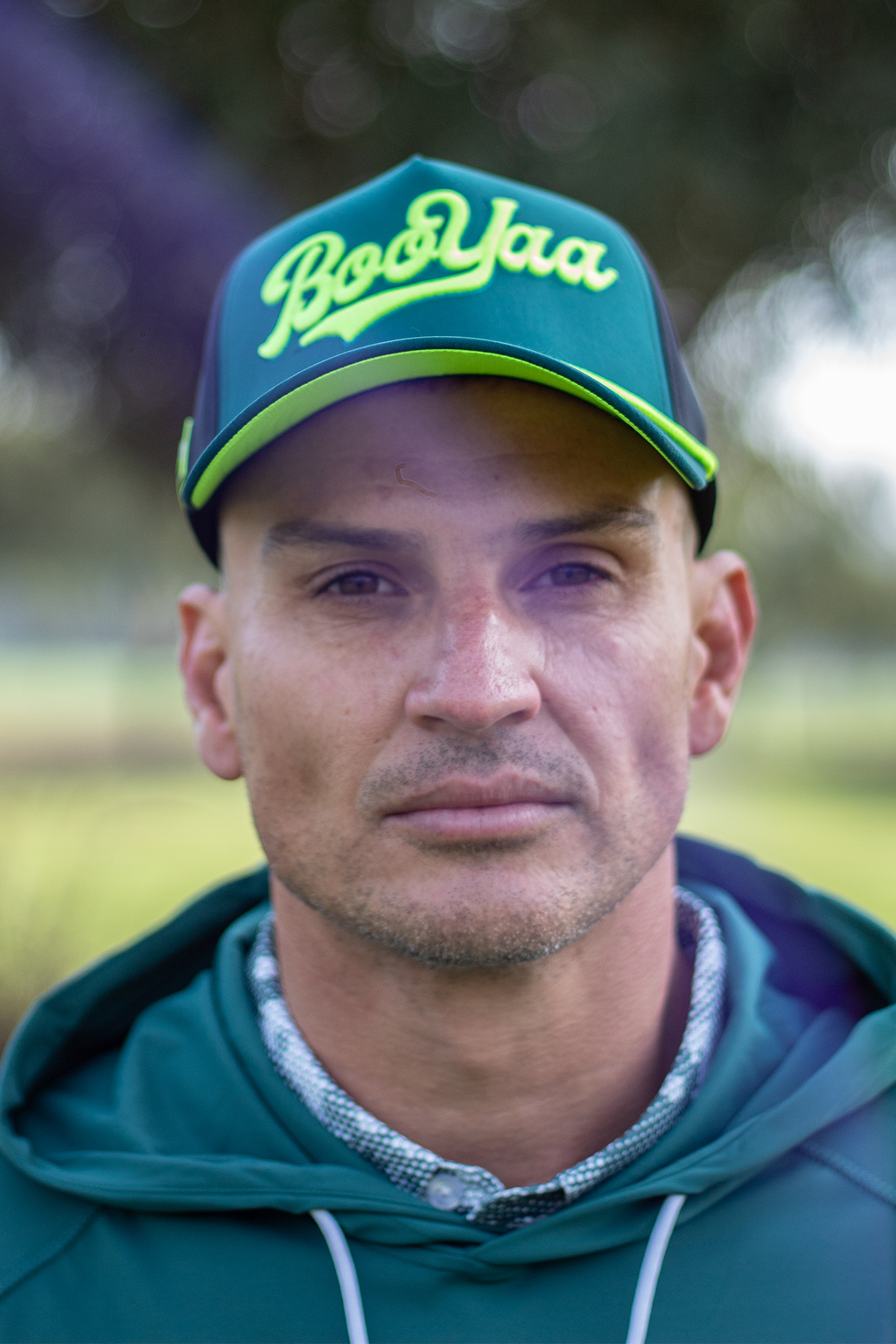 BooYaa Premium Golf Hat, Blitz Forest Green and Neon Lime Snapback Cap, Unisex