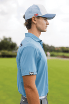 BooYaa Vintage Golf Polo – Pinehurst Light Blue
