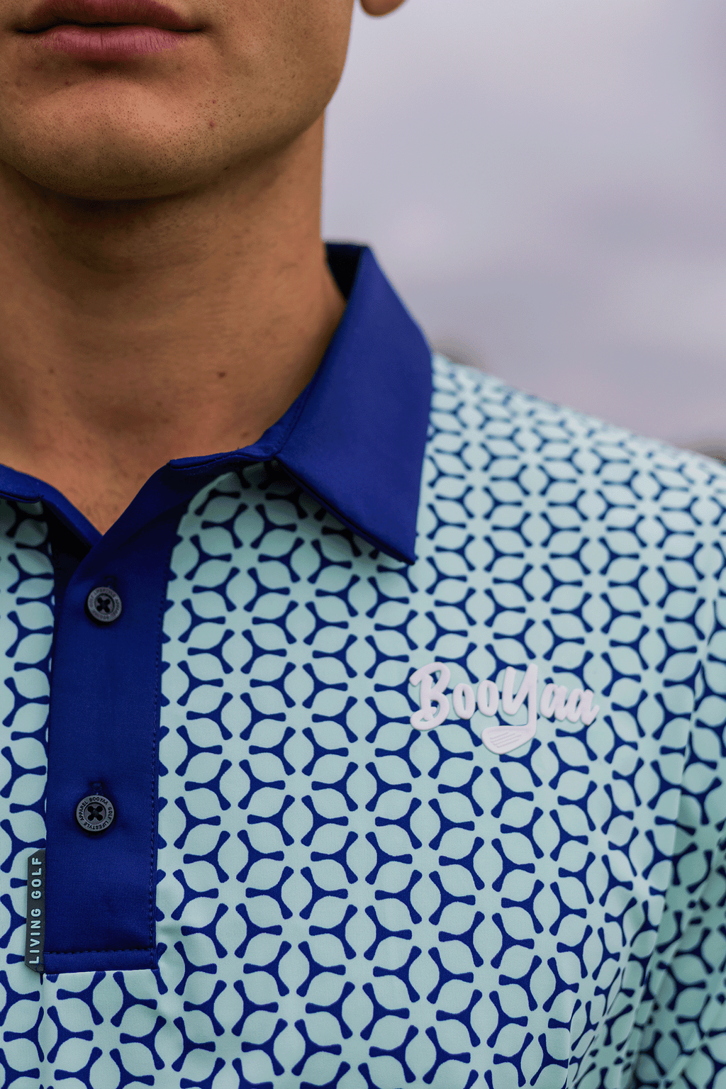 BooYaa Premium Golf Polo – Stud Blue