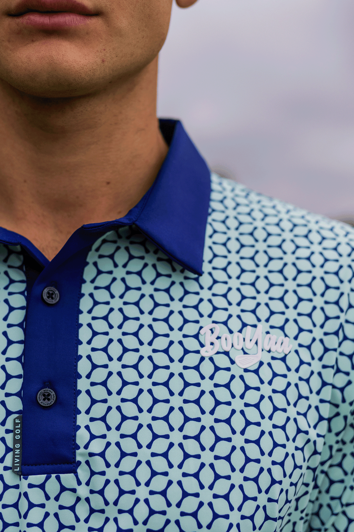 BooYaa Premium Golf Polo – Stud Blue