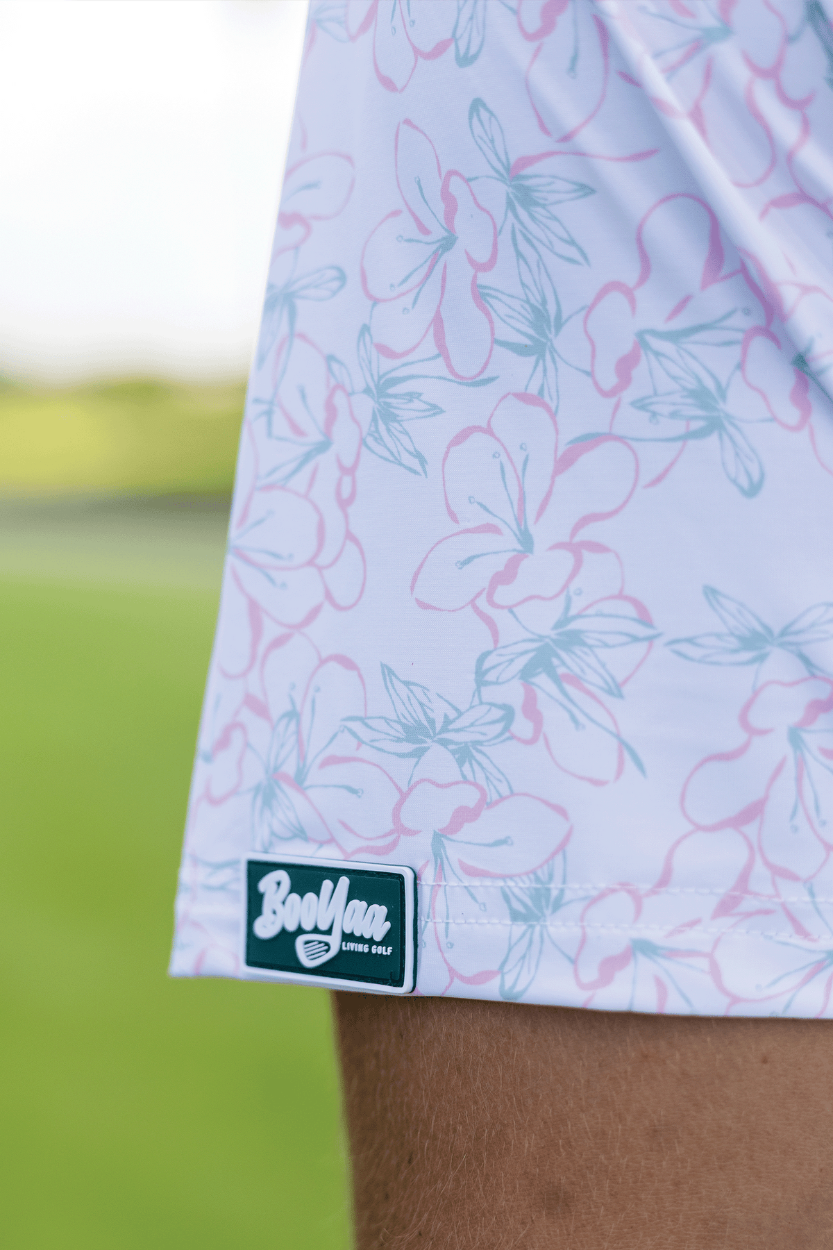 BooYaa Premium Golf Polo – Rosebay White Floral