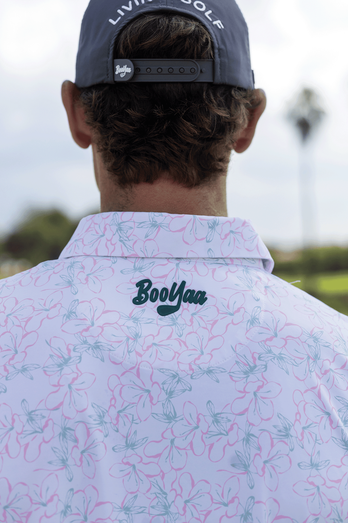 BooYaa Premium Golf Polo – Rosebay White Floral