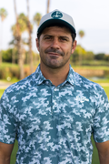 BooYaa Premium Men's Golf Polo, Acres Green Camo Print, 4-Way Stretch, Moisture-Wicking