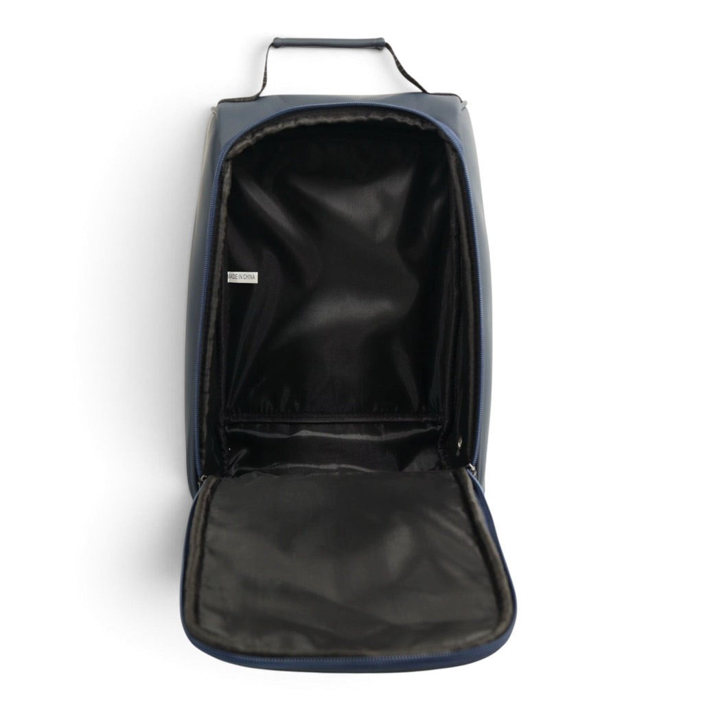 Quilted Leather Golf Shoe Bag – Navy & White