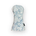 Topographic Leather Headcover – White & Carolina Blue